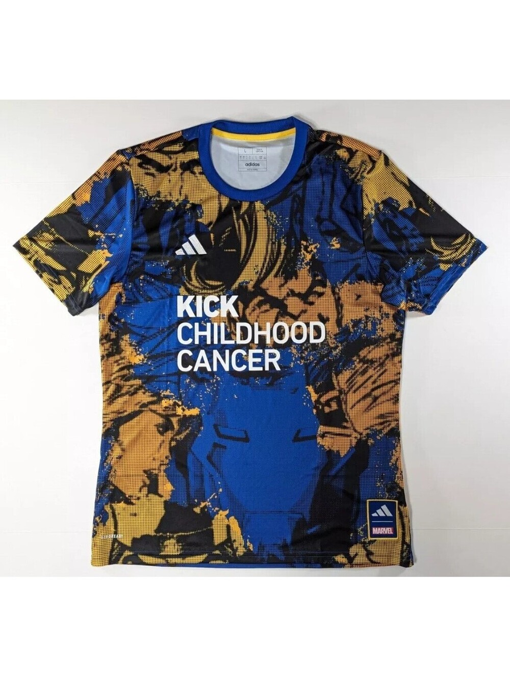 ADIDAS x Marvel Kick Childhood Cancer MLS Soccer Jersey HT3238 Men’s Sz L NEW